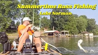 Summertime Bass Fishing on Lake Norman - Topwater, Dropshot, and Shakeyhead - Spotted Bass & Striper