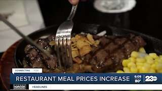 Restaurant meal prices increase