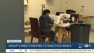 Group comes together to make face masks