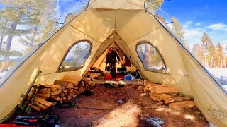 LIVING IN A TENT ALL WINTER IN COLORADO: INTERIOR TOUR AND STOVE DETAILS FOR OFF-GRID LIFESTYLE