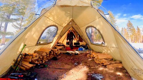 LIVING IN A TENT ALL WINTER IN COLORADO: INTERIOR TOUR AND STOVE DETAILS FOR OFF-GRID LIFESTYLE