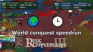 Trying to do world conquest speedrun in Risk Universalis