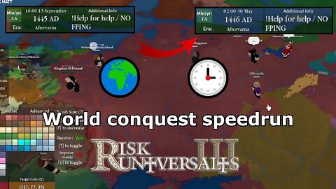 Trying to do world conquest speedrun in Risk Universalis