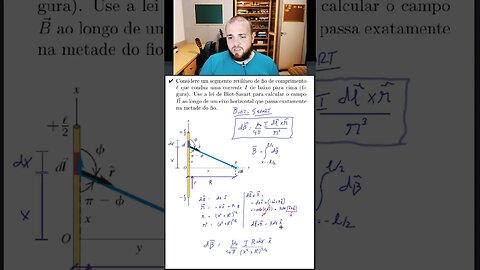 Campo magnético gerado por um segmento de fio [Problema em 1 min ou menos]