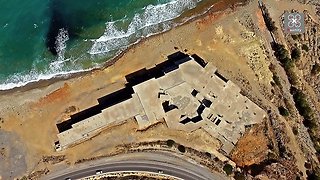 Haunting drone footage captures ghost palace in Greece
