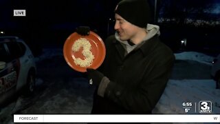Cold weather experiment: Frozen noodles