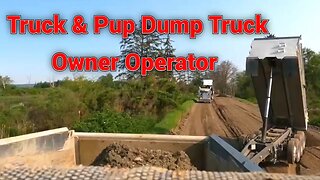 Dump Truck Owner Operator, Hauling Dirt Out Onto The Dike.