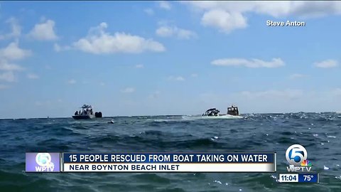 15 people rescued after boat begin to sink near Boynton Beach Inlet