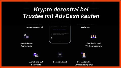 Kryptowährungen dezentral bei Trustee Wallet mit AdvCash kaufen