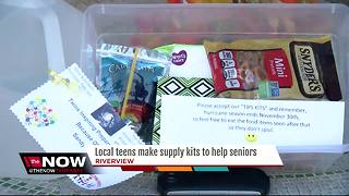 Local teens make supply kits to help seniors