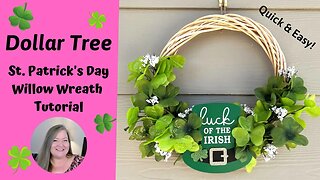 Dollar Tree St Patrick's Day Willow Wreath Tutorial ~ Quick & Easy St Patrick's Day Craft