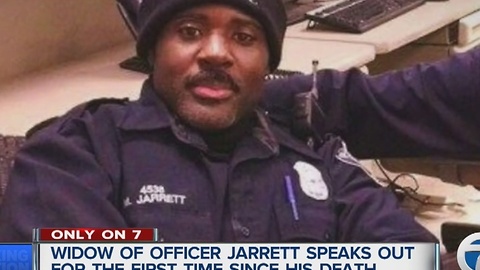 Wife of Detroit Police Department Officer Myron Jarrett speaks to 7 Action News