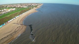 Flying my DJI Mini 3 pro drone Clacton on Sea Beach Essex with new External Wide-angle Lens Filter