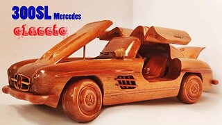 Amazing Wood Carving - Mercedes-Benz 300SL Gullwing 1957 - Woodworking art