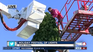 Crews get ready for Cape Coral's Holiday Festival of Lights - 8am live report