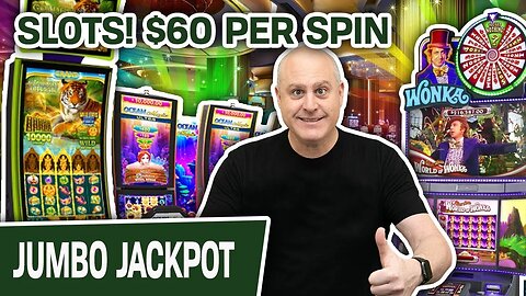 🎰 $60 Per Spin = SLOT MACHINE JACKPOT ➕ High-Limit Ocean Magic & Willy Wonka | Raja Slots