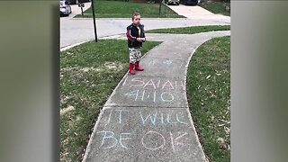 Acts of Kindness: Mom and son write kind messages to community