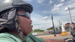 "I get on my bike helmet, I put my earbuds in, you know, I'm careful to listen for kids. I'm very careful about watching where I'm going and everything, but I'm in my own little world."