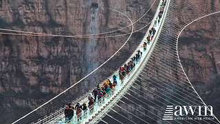 This Bridge Is 66 Stories Tall And Is Made Entirely Of Glass, Would You Dare Walk On It?