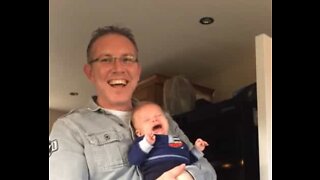 Grandpa's ingenious method to make baby stop crying