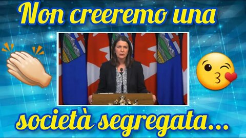 Sentite cosa ha detto la Premier di Alberta (Canada)