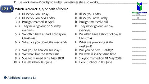 121 - 122 - English prepositions time - ENGLISH GRAMMAR IN USE - Units 121 - 122