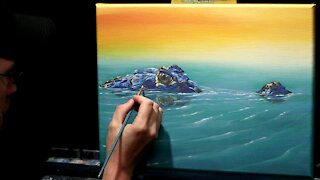 Acrylic Wildlife Painting of a Crocodile - Time Lapse - Artist Timothy Stanford