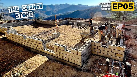 Building A Block Foundation | Building A Mountain Cabin EP05