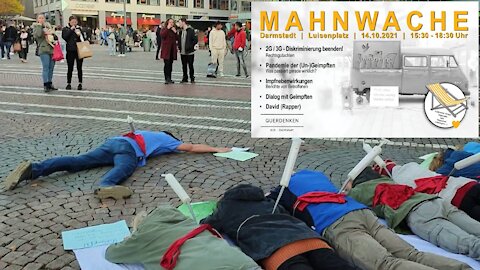 "Gemeinsam in den Untergang? Wir spritzen uns um unsere Gesundheit" Mahnwache Darmstadt 14.10.2021