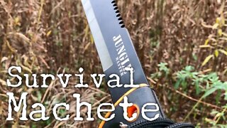 Master Cutlery JM-024L Jungle Master 28" Black Survival Machete with Sawback edge