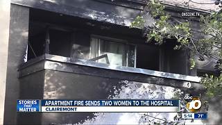 Apartment fire sends 2 women to hospital