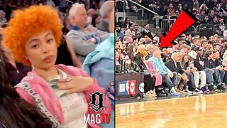 Ice Spice Spotted Sitting Courtside Next To Fat Joe At Knicks Vs. Warriors Game! 🏀