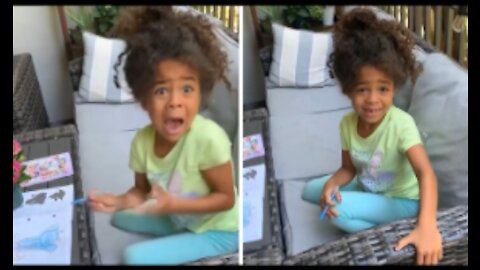 Little girls hilarious reaction to James Brown challenge