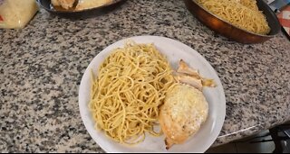 Lemon, Garlic Parm Chicken & Pasta in 25 Minutes, A Lighter Italian Style Meal You'll Love!