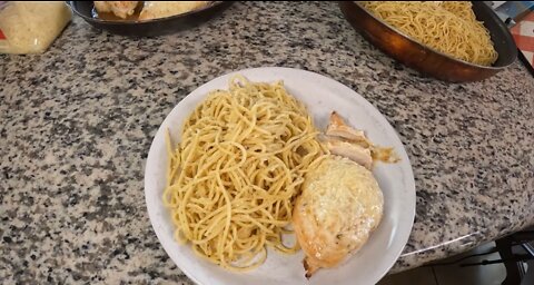 Lemon, Garlic Parm Chicken & Pasta in 25 Minutes, A Lighter Italian Style Meal You'll Love!