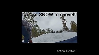 Shoveling snow with the cabin.