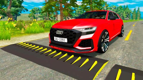 Audi RSQ 8 vs Spikes – BeamNG.Drive