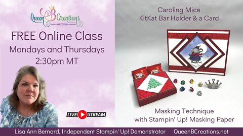 Stampin' Up! Caroling Mice - KitKat Bar Holder & Christmas Card