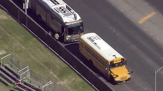 School bus, RTC bus involved in crash near Sahara, Hollywood