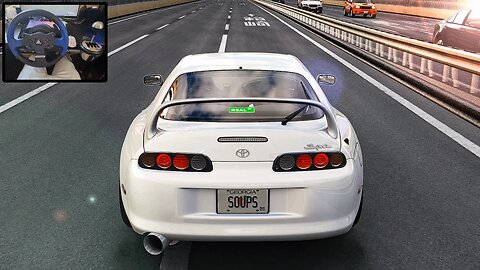 1500WHP Toyota Supra MKIV (Big TURBO) Racing down Tokyo Freeway! | Assetto Corsa | Thrustmaster T150