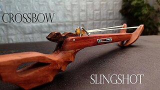 Powerful long designed rubber crossbow gun | DIY wooden
