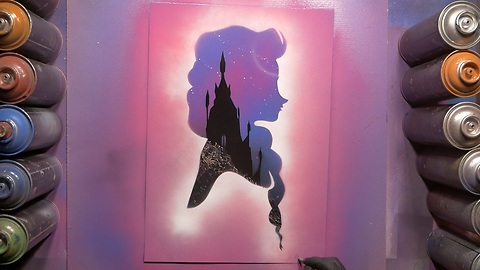Spray paint artist magnificently draws Elsa from 'Frozen'