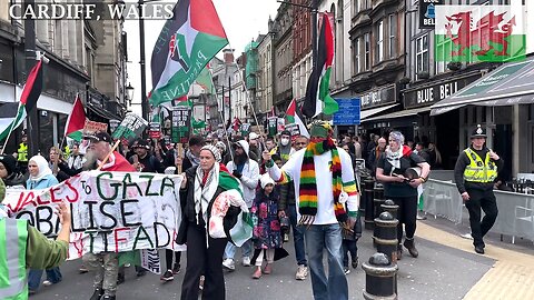 March for Palestinian Children, Castle Street, Cardiff Wales
