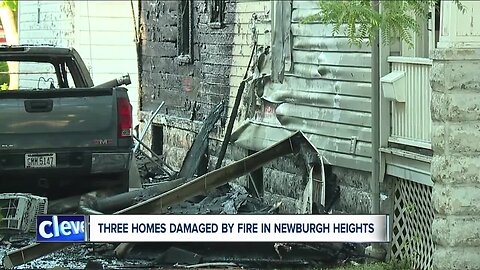 Three houses catch fire in Newburgh Heights neighborhood