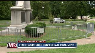 Gate now surrounds Confederate monument at Garfield Park after vandalism