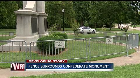 Gate now surrounds Confederate monument at Garfield Park after vandalism