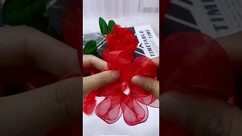 Handmade diy ribbon Paper flowers #handmade #DIY #flowers #gift #handmadegifts #handmadecraft #diy