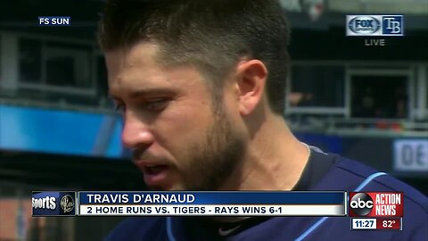 Travis D’Arnaud homers twice, leads Tampa Bay Rays to 6-1 win over Detroit Tigers