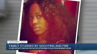 Family shocked by shooting & fire that killed woman, hurt 4-year-old