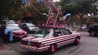 Probably the most christmassy car in the USA